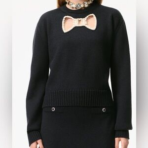 Chanel 25K Black Sweater with Bow Detail
